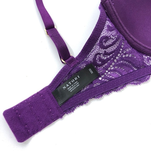 Natori Feathers Purple Lace Padded Underwire Contour Push Up Bra 32DD Nwt - Picture 8 of 8